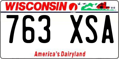 WI license plate 763XSA