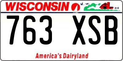 WI license plate 763XSB