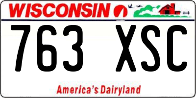 WI license plate 763XSC