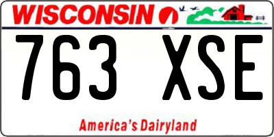 WI license plate 763XSE