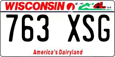 WI license plate 763XSG