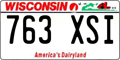 WI license plate 763XSI
