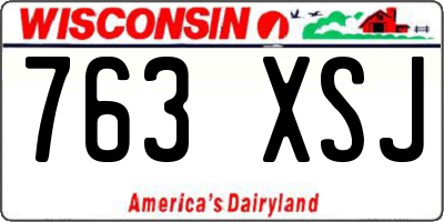 WI license plate 763XSJ