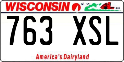 WI license plate 763XSL