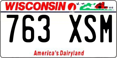 WI license plate 763XSM
