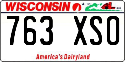 WI license plate 763XSO