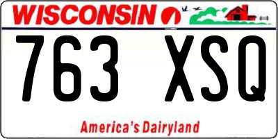 WI license plate 763XSQ