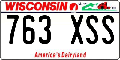 WI license plate 763XSS