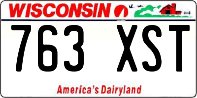 WI license plate 763XST