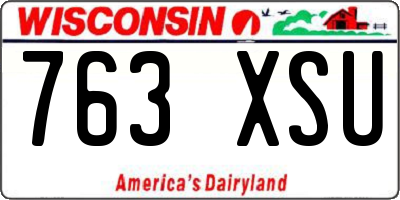 WI license plate 763XSU