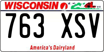 WI license plate 763XSV