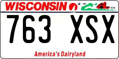 WI license plate 763XSX