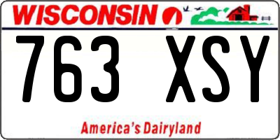 WI license plate 763XSY