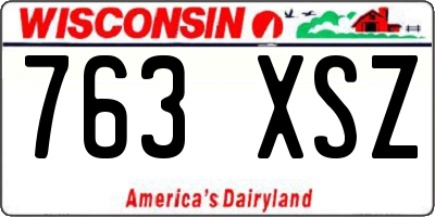 WI license plate 763XSZ