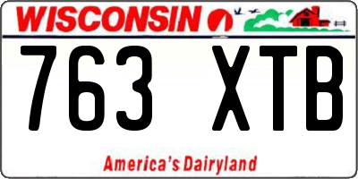 WI license plate 763XTB