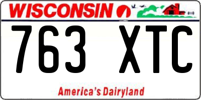 WI license plate 763XTC