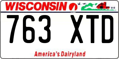 WI license plate 763XTD