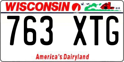 WI license plate 763XTG