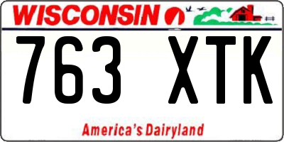 WI license plate 763XTK