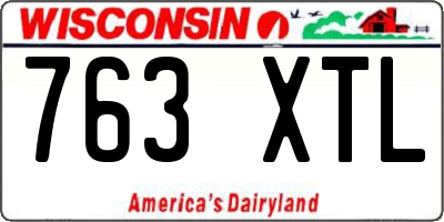 WI license plate 763XTL