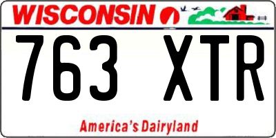 WI license plate 763XTR