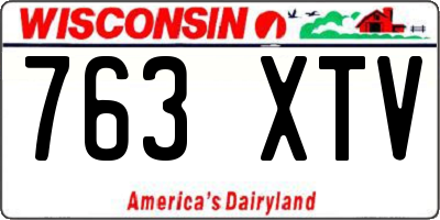 WI license plate 763XTV