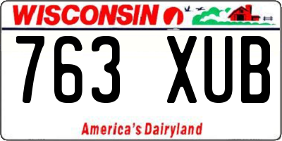 WI license plate 763XUB
