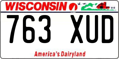 WI license plate 763XUD