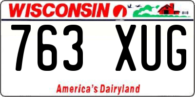 WI license plate 763XUG