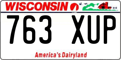 WI license plate 763XUP