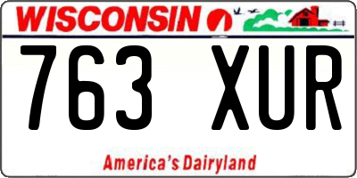 WI license plate 763XUR