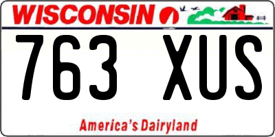 WI license plate 763XUS