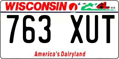 WI license plate 763XUT