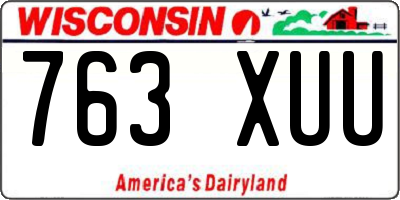 WI license plate 763XUU