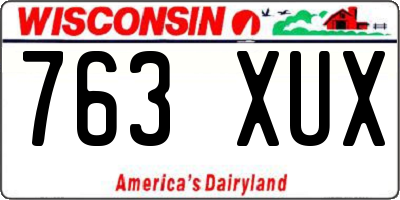 WI license plate 763XUX