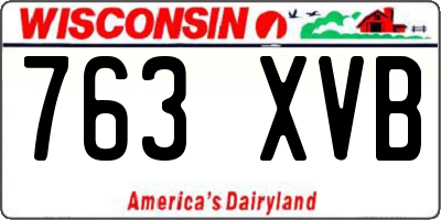 WI license plate 763XVB