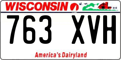 WI license plate 763XVH