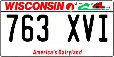 WI license plate 763XVI