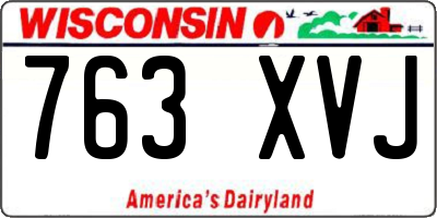 WI license plate 763XVJ