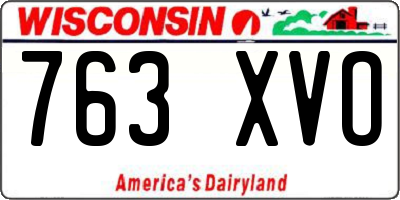 WI license plate 763XVO