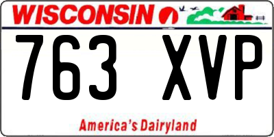 WI license plate 763XVP