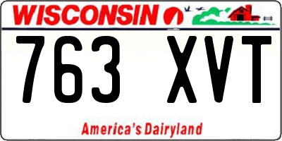 WI license plate 763XVT