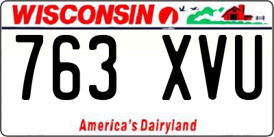WI license plate 763XVU