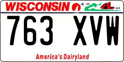 WI license plate 763XVW