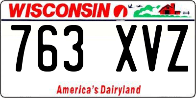 WI license plate 763XVZ