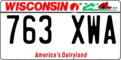 WI license plate 763XWA