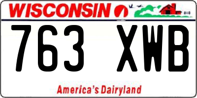 WI license plate 763XWB