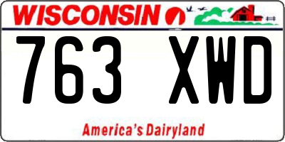 WI license plate 763XWD