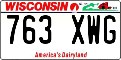 WI license plate 763XWG