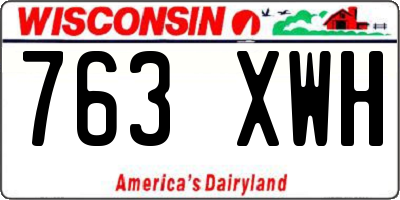WI license plate 763XWH
